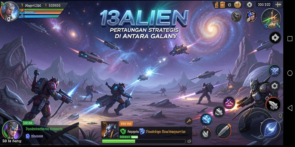 Tampilan menarik dari gameplay strategis 138ALIEN dengan peperangan luar angkasa.