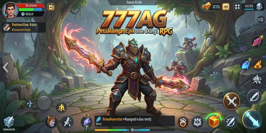 Tangkapan layar gameplay 777AG yang menampilkan pertempuran seru dan karakter unik.