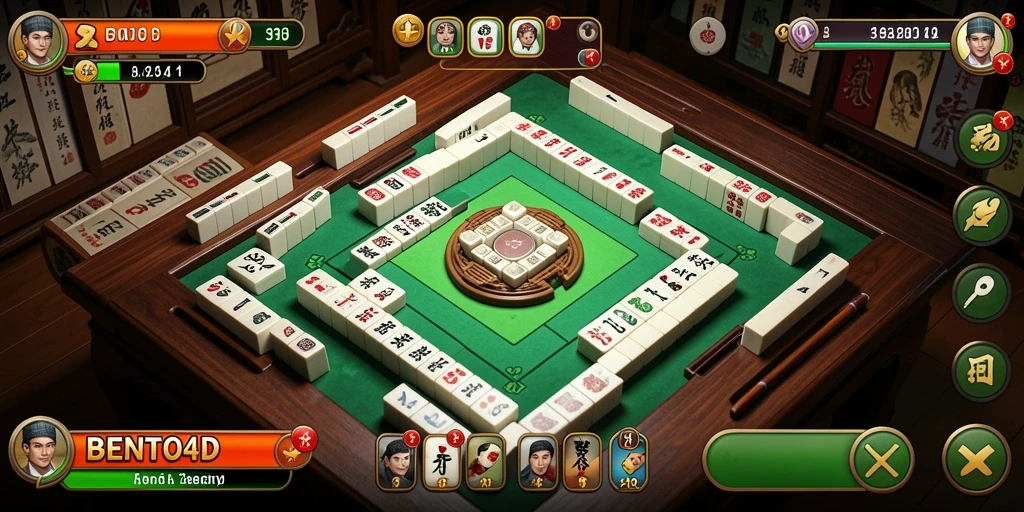 Screenshot gameplay BENTO4D menunjukkan keseruan permainan Mahjong yang menantang.