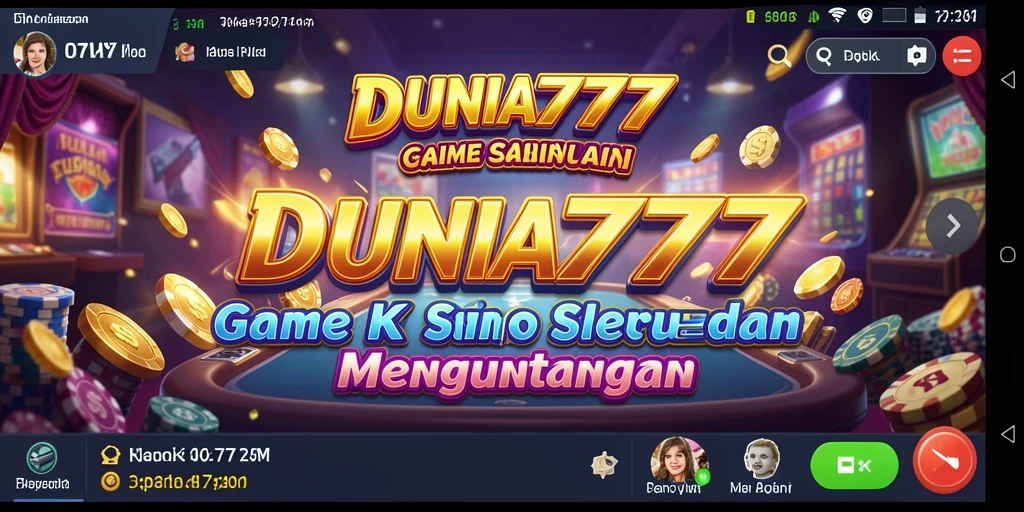 Tampilan menarik gameplay DUNIA777 dengan suasana Kasino.