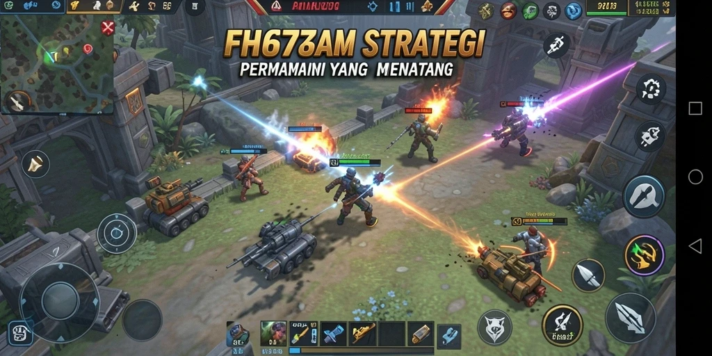Screenshot gameplay FH6767 menampilkan pertempuran strategi yang seru.
