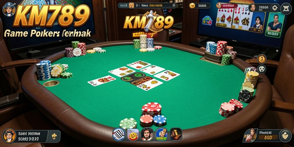 Tampilan gameplay Poker yang mendebarkan di KM789.