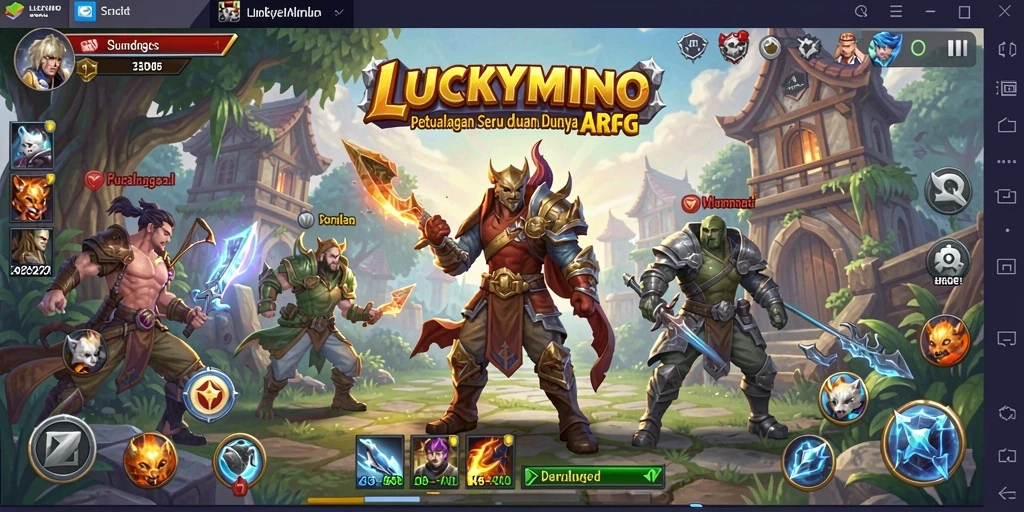 Tampilan gameplay menarik dalam LUCKYMINO yang penuh aksi.