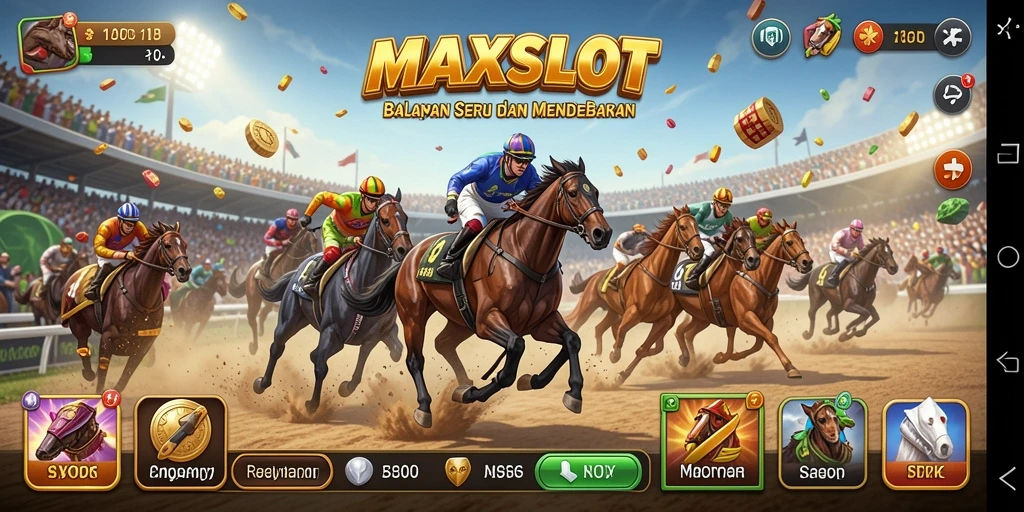 Tampilan menarik dari gameplay balapan di MAXSLOT.