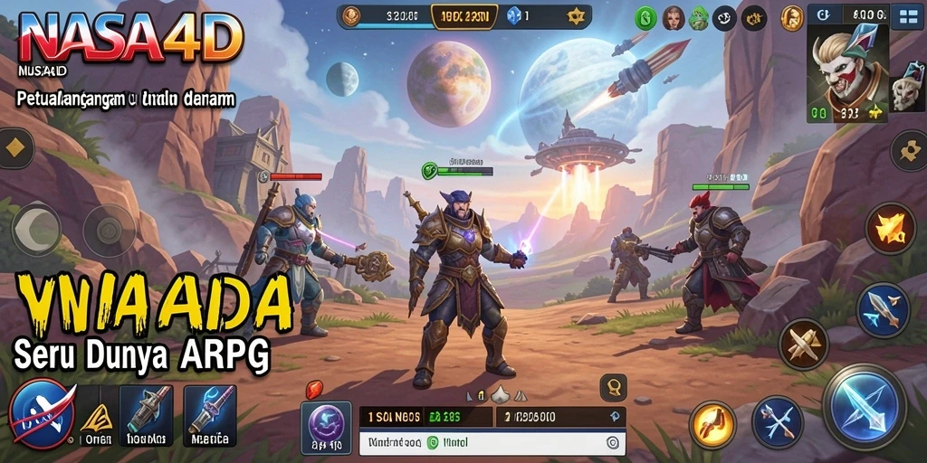 Tampilan gameplay <strong>NASA4D</strong> dengan karakter bertarung dalam grafis memukau.