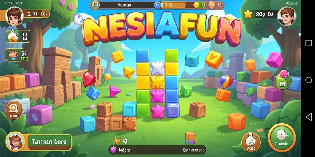 Screenshot gameplay NESIAFUN menampilkan tantangan Puzzle yang menarik.