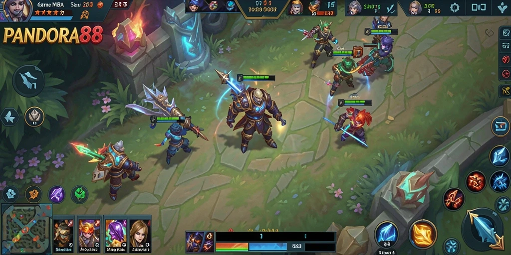 Gameplay seru di PANDORA88 dengan pertarungan tim yang intens.