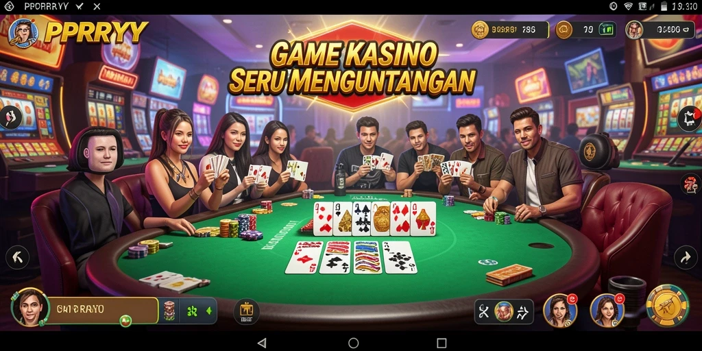 Screenshot menunjukkan gameplay seru di kasino virtual.