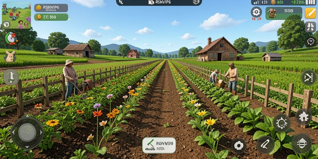 Tampilan gameplay RSNVIP6 yang menarik dan interaktif dalam pertanian.