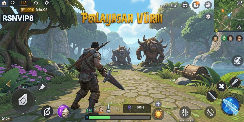 Screenshot gameplay RSNVIP8 menampilkan aksi eksplorasi menakjubkan di dunia terbuka.