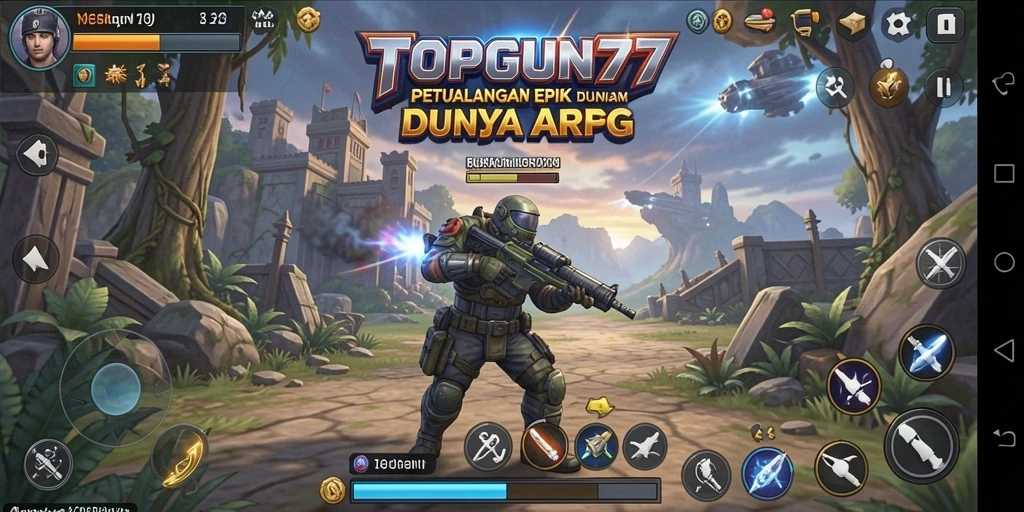 Tampilan gameplay mendalam di dunia <strong>TOPGUN77</strong> yang memukau dan penuh aksi.