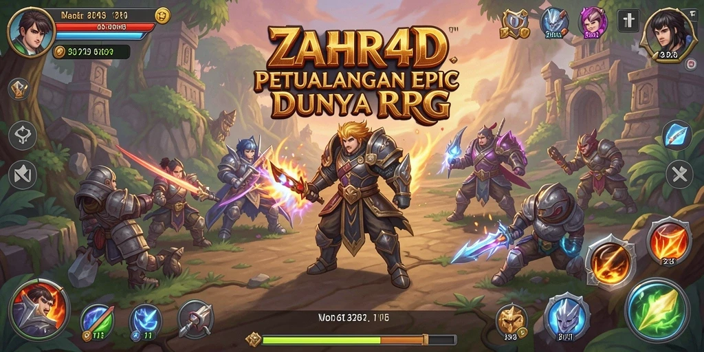 Screenshot gameplay ZAHRA4D menampilkan aksi pertarungan yang seru.